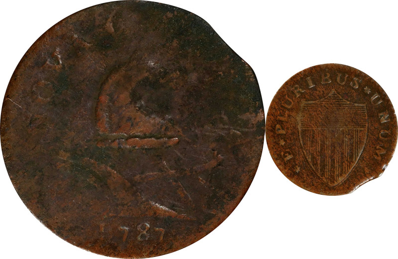 1787 New Jersey Copper. Maris 38-Y, W-5170. Rarity-3. No Spring Above Plow, Pony...