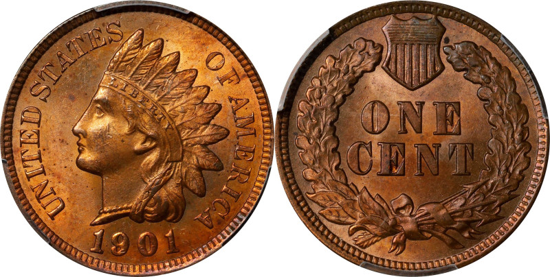 1901 Indian Cent. MS-64 RB (PCGS).

PCGS# 2209. NGC ID: 228W.

From the Uncl...