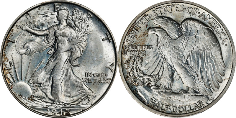 1942-S Walking Liberty Half Dollar. MS-65+ (PCGS).

PCGS# 6617. NGC ID: 24S8.