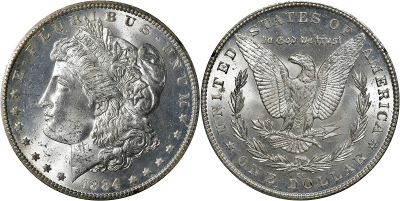 1884-CC GSA Morgan Silver Dollar. MS-63 (NGC).

The original box and card are ...