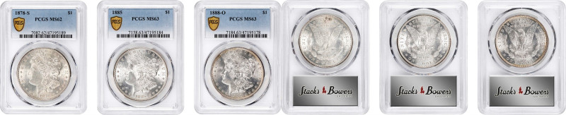 Lot of (3) Mint State Early Date Morgan Silver Dollars. (PCGS).

Included are:...