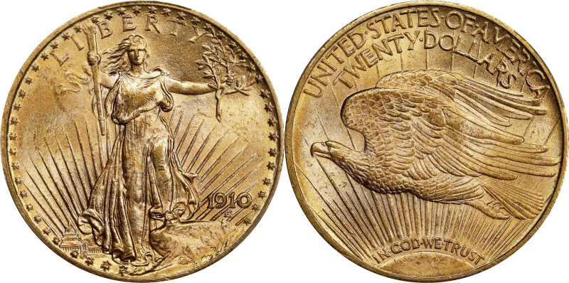 1910 Saint-Gaudens Double Eagle. MS-63 (PCGS).

PCGS# 9154. NGC ID: 26FF.