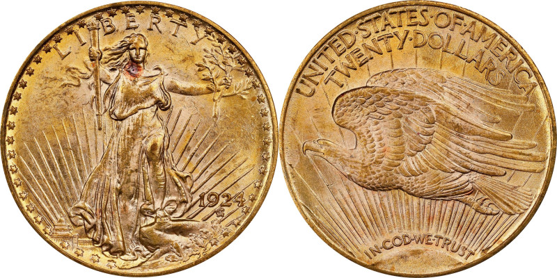 1924 Saint-Gaudens Double Eagle. MS-63 (NGC). OH.

PCGS# 9177. NGC ID: 26G7.