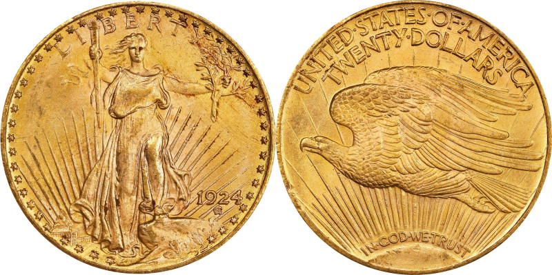 1924 Saint-Gaudens Double Eagle. MS-63 (NGC). OH.

PCGS# 9177. NGC ID: 26G7.