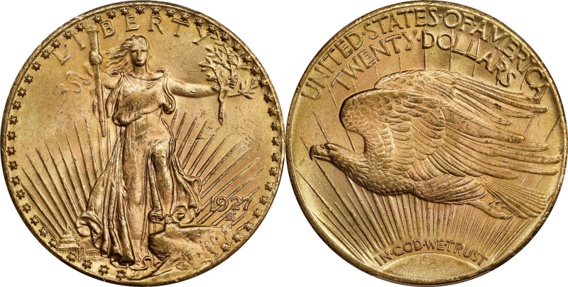 1927 Saint-Gaudens Double Eagle. MS-64 (PCGS).

PCGS# 9186. NGC ID: 26GG.