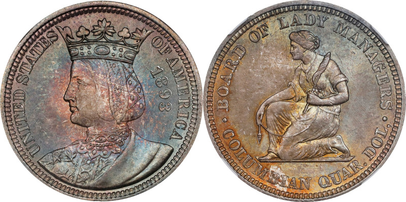 1893 Isabella Quarter. MS-66 (NGC).

PCGS# 9220. NGC ID: BYJ9.