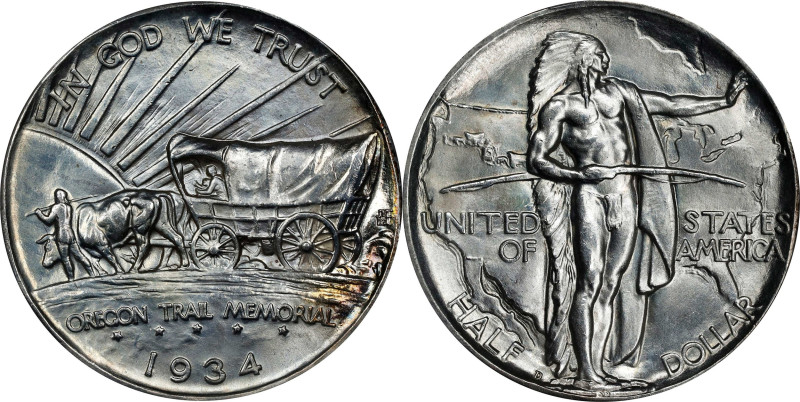 1934-D Oregon Trail Memorial. Tripled Die Obverse. Unc Details--Cleaned (PCGS)....