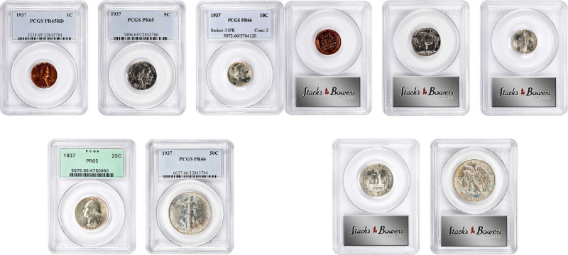 1937 Proof Set. (PCGS).

All examples are individually graded and encapsulated...