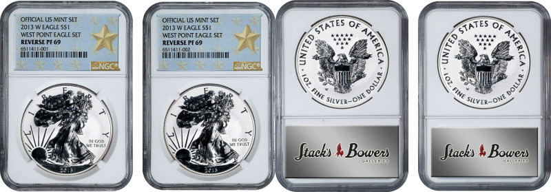 Lot of (2) 2013-W Silver Eagles. Reverse Proof-69 (NGC).

PCGS# 517987. NGC ID...