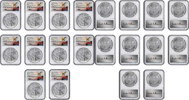 Lot of (20) 2016 Silver Eagles. First Day of Issue. MS-70 (NGC). Chief Engraver ...