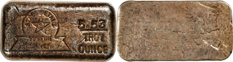 Star Metals Silver Ingot. California. 5.53 Troy Ounces. 999 Fine. Type II Hallma...