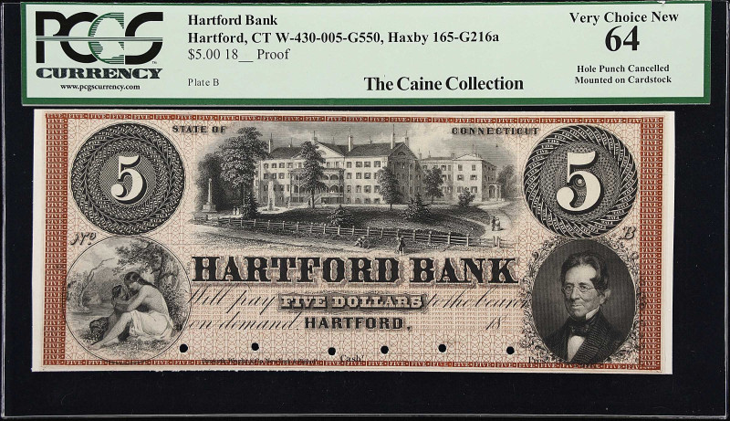 Hartford, Connecticut. Hartford Bank. Haxby 165-G216a, W-430-005-G550. 18xx $5. ...