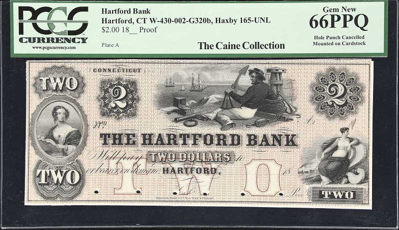 Hartford, Connecticut. Hartford Bank. Haxby 165-UNL, W-430-002-G320b. 18xx $2. P...