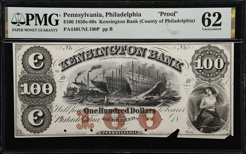 Philadelphia, Pennsylvania. Kensington Bank (County of Philadelphia). 18xx. Proo...