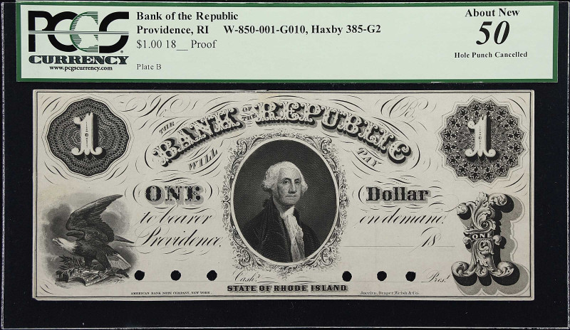 Providence, Rhode Island. Bank of Republic. 18xx. $1. PCGS Currency About New 50...