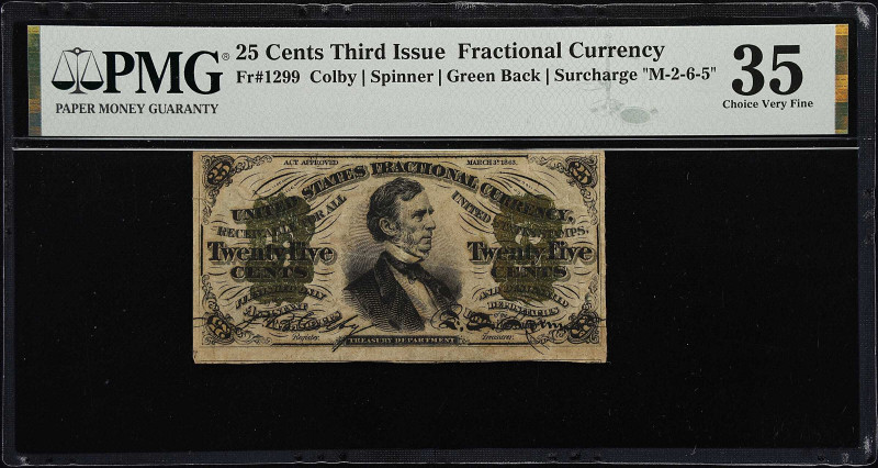 Fr. 1299. 25 Cent. Third Issue. PMG Choice Very Fine 35.

A classic fractional...