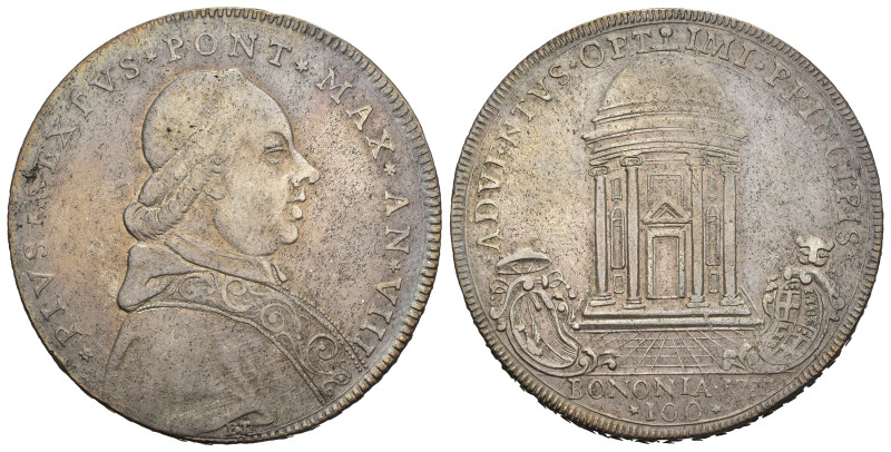 Bologna - Pio VI (1775-1799) - Scudo Romano da 100 Baiocchi 1782 anno VIII - Ag ...