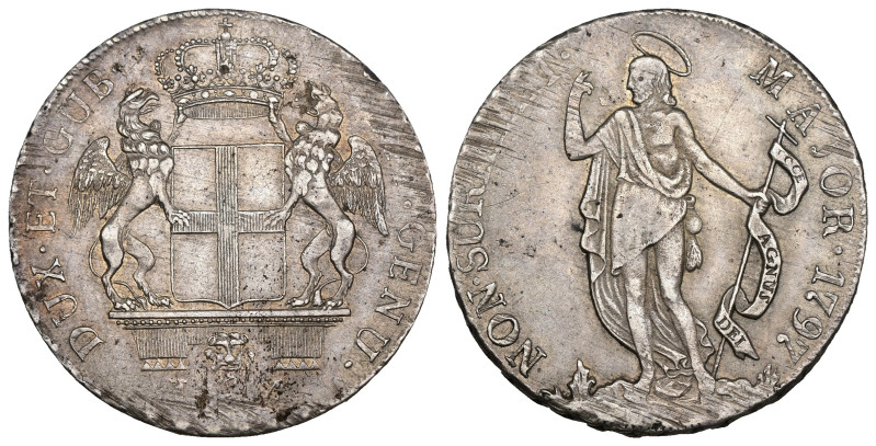 Genova - periodo dei Dogi Biennali III Fase (1637-1797) - 4 Lire 1797 - gr. 16.6...