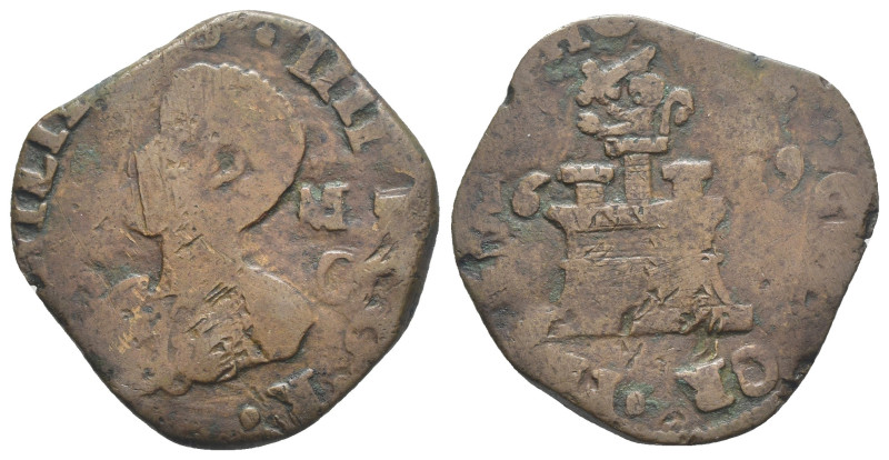 Regno di Napoli - Filippo IV (1621-1655) - 9 Cavalli 1629 - RARA - Cu - gr. 6,15...