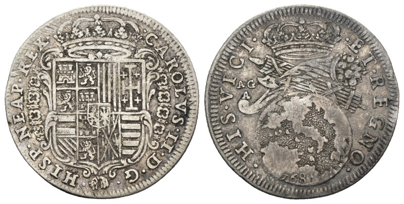 Napoli - Carlo II (1674-1700) - Tarì da 20 Grana 1686 - gr. 5,57 - Ag - Pannuti-...