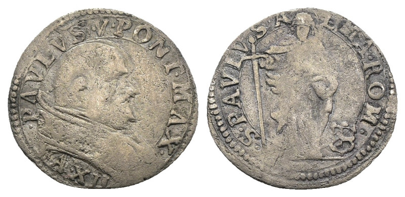 Roma - Stato Pontificio - Paolo V (1605-1621) - mezzo grosso 1617 Anno XII - Mun...