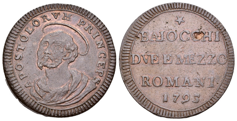 Stato Pontifcio - Roma - Pio VI (1775-1799) - Sanpietrino da due Baiocchi e mezz...