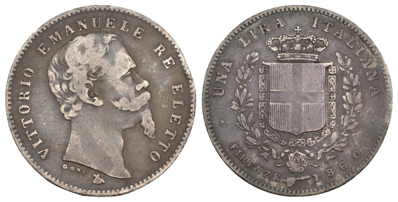 Vittorio Emanuele II Re Eletto (1859-1861) - 1 Lira 1860 Firenze - Pagani 441a -...