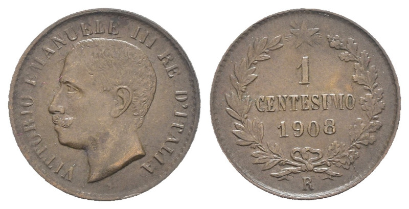 Regno d'Italia - Vittorio Emanuele III (1900-1943) - 1 Centesimo 1908 "Valore" -...