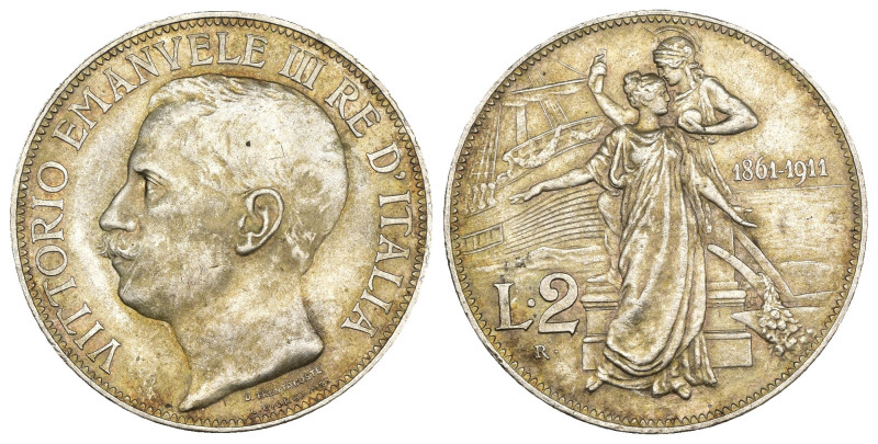 Regno d'Italia - Vittorio Emanuele III (1900-1943) - 2 Lire "Cinquantenario" 191...