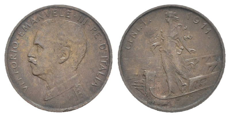 Regno d'Italia - Vittorio Emanuele III (1900-1943) - 1 Centesimo 1911 "Italia su...