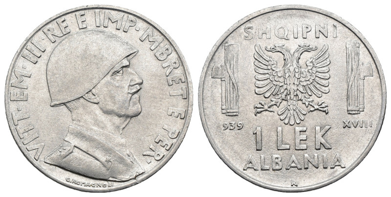 Albania Italiana - Vittorio Emanuele III (1900-1943) - 1 Lek 1939 XVIII - magnet...