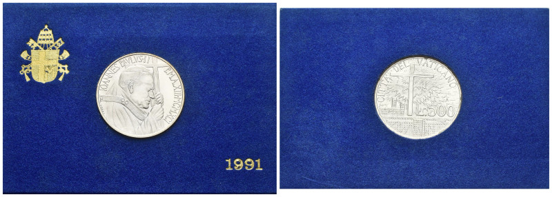 Giovanni Paolo II (Karol Woityla, 1978-2005) - 500 Lire 1991 "Anno della Dottrin...