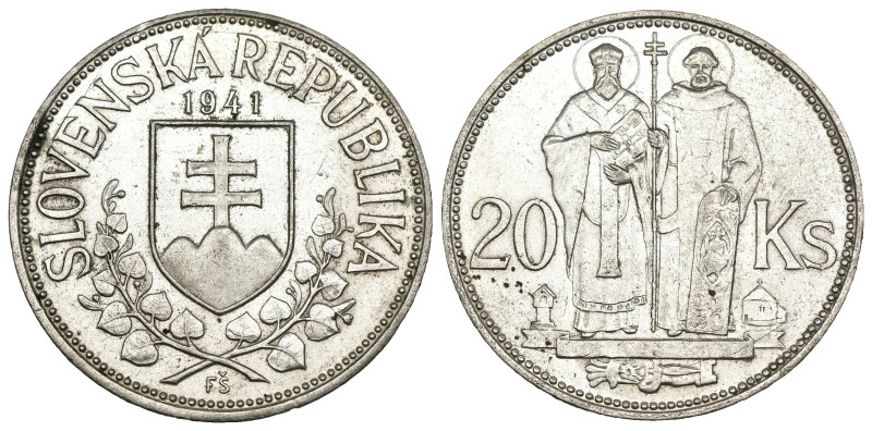 Slovacchia - Repubblica (1939-1945) - 20 Korún 1941 - Ag - KM#7.1

SPL

SPED...