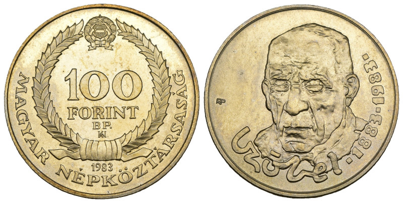 Ungheria - 100 forint 1983 - 100° Anniversario della nascita di Béla Czobel - KM...