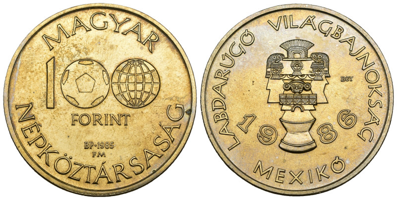 Ungheria - 100 forint 1985 - 1986 F.I.F.A. World Cup, artefatti messicani - KM# ...