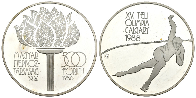 Ungheria - 500 forint 1986 - Olimpiadi invernali di Calgary - KM# 659

FS

S...