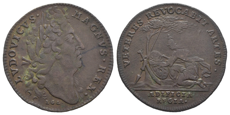 Luigi XIV (1643-1715) gettone - D/ LVDOVICVS MAGNVS REX · - testa nuda a destra ...