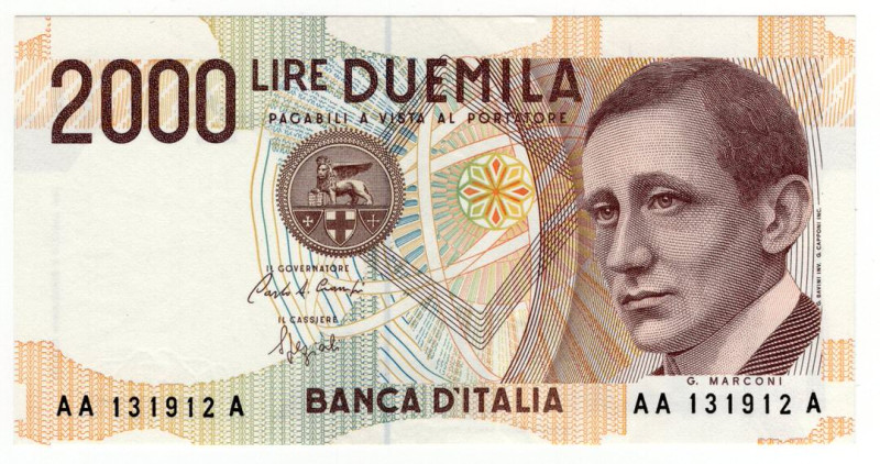 Repubblica Italiana - 2000 Lire Marconi - 24/10/1990 - tripla A

FDS-

SPEDI...