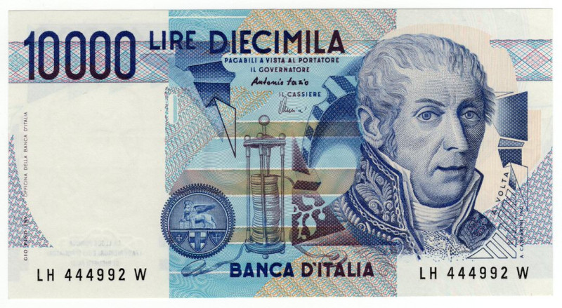 Repubblica Italiana - 10000 Lire "Volta" - Firme: Fazio/Amici - Emissione: 17/12...