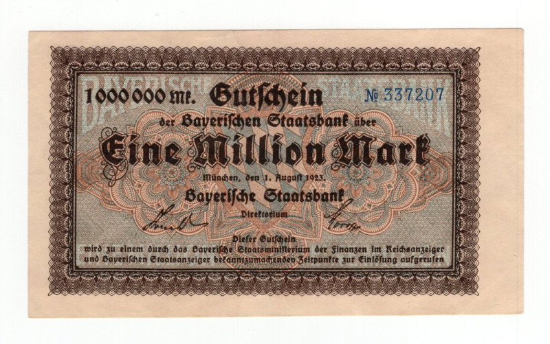 Germania - 1.000.000 Mark 1923 - P# 2

SPEDIZIONE SOLO IN ITALIA - SHIPPING ON...