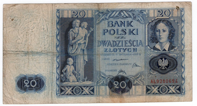 Polonia - 20 Zlotych 1936 - P#77 - Pieghe, macchie 

MB+

SPEDIZIONE SOLO IN...