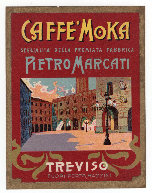 Etichetta - Distilleria Pietro Marcati - Caffè Moka Treviso - Macchie, strappi, ...