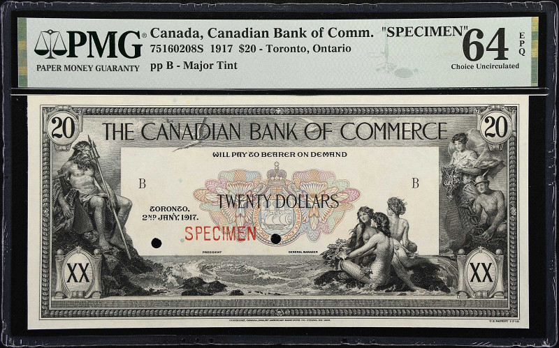 CANADA. Canadian Bank of Commerce. 20 Dollars, 1917. CH #75-16-02-08S. Specimen....