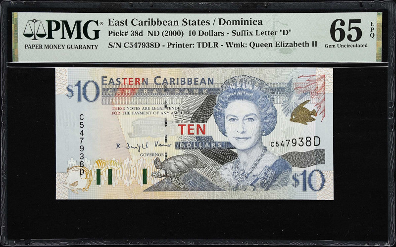 EAST CARIBBEAN STATES. Lot of (4). East Caribbean Central Bank. 10 Dollars, ND (...