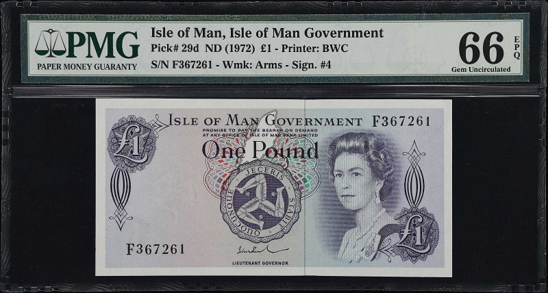 ISLE OF MAN. Lot of (2). Isle of Man Government. 1 & 50 Pounds, ND (1972-83). P-...