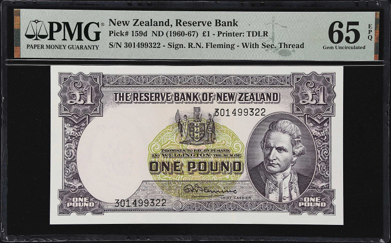 NEW ZEALAND. The Reserve Bank of New Zealand. 1 Pound, ND (1960-67). P-159d. PMG...