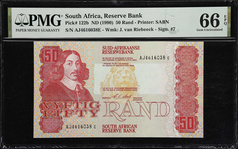 SOUTH AFRICA. Suid-Afrikaanse Reserwebank. 50 Rand, ND (1990). P-122b. PMG Gem U...