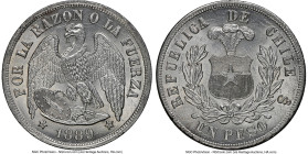 Republic Peso 1889-So MS64 NGC, Santiago mint, KM142.1. A blooming near-Gem. From the Colección Val y Mexía of Chilean Coins, Part III HID09801242017 ...
