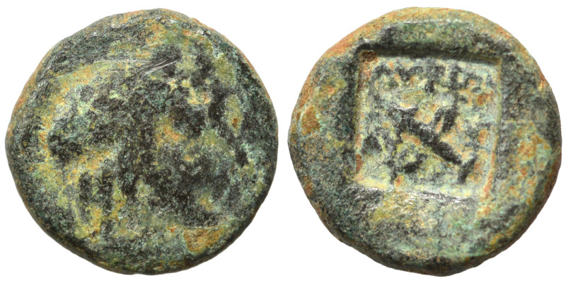 LYCIAN LEAGUE. Cragus (?), c. 30-27 BC. Ae (bronze, 1.50 g, 11 mm). Laureate hea...