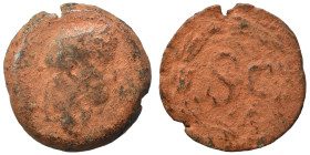 SYRIA, Seleucis and Pieria. Antioch. Otho, 69. As (bronze, 12.48 g, 28 mm). Laureate head of Otho to right. Rev. Large S C within laurel wreath. McAle...